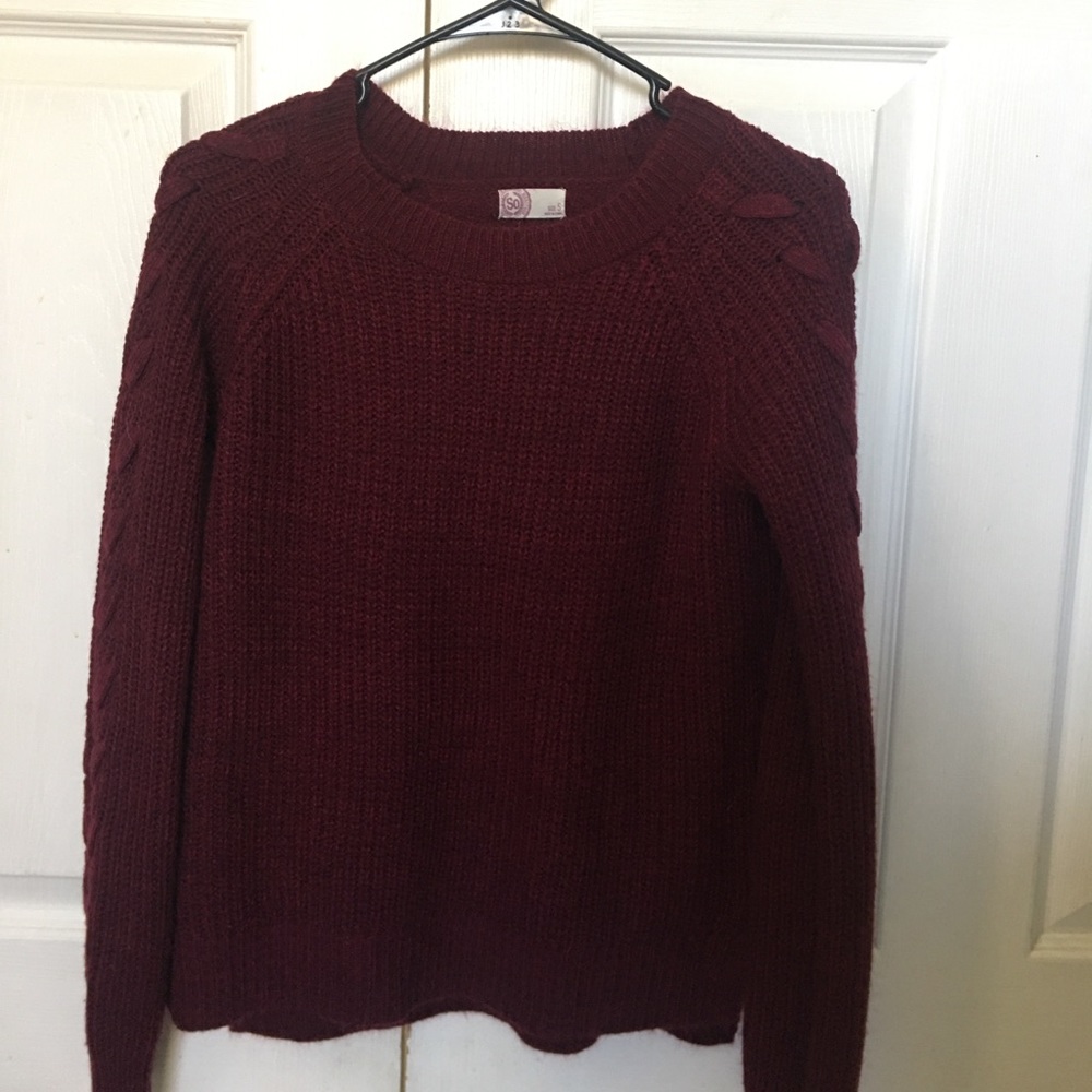 SO cranberry sweater
